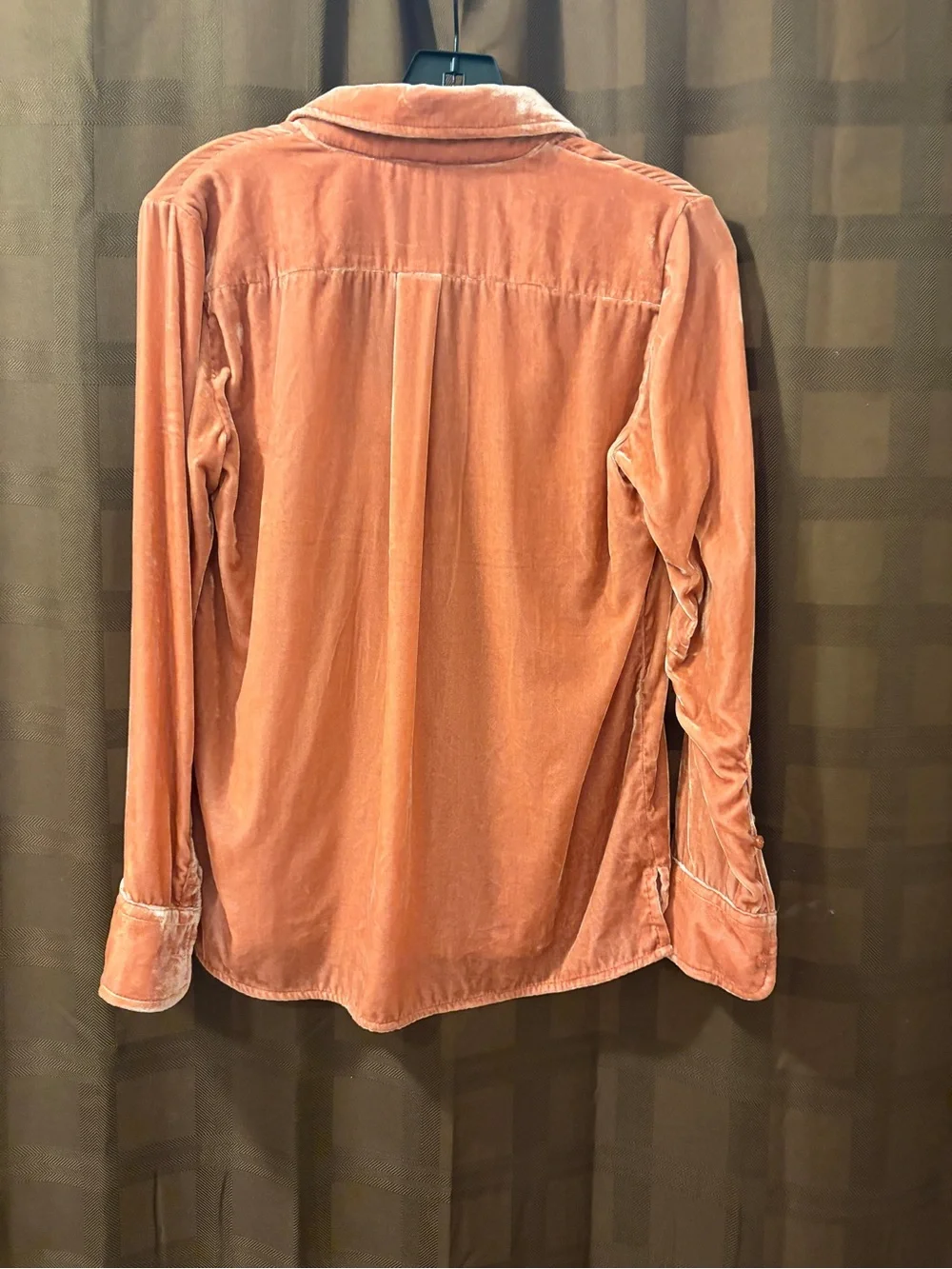 J Crew Velvet Patch-pocket Popover Shirt Burnished Barn XXS